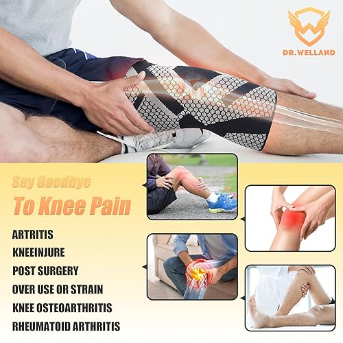 Miniatura 4 de Rodilleras térmicas de compresión para mujeres y hombres, paquete de 2 rodilleras para desgarro de menisco, ACL y artritis (XXL)