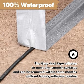 3 Rolls Duct Tape Silver-Gray, 48mm x 28m Gaffer Tape 210μ Waterproof Repair Tape for Indoor and Outdoor Repair Fastening Reinforcing (84m in Total)