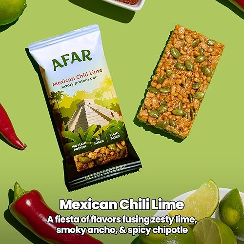 Miniatura 4 de Afar Savory Protein Bars - Bajo en azúcar, alto en proteínas - Snack saludable para adultos - Barra de reemplazo de comida - Textura crujiente de