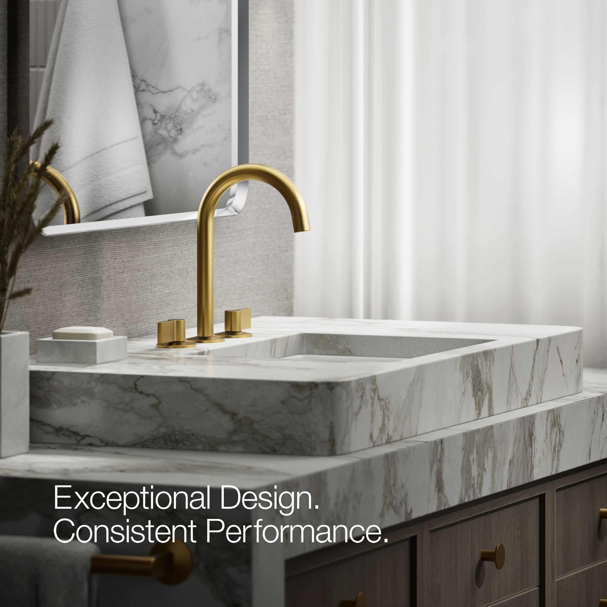 Kohler 77967-2MB Componentes accesorios de fontanería, latón moderno cepillado vibrante