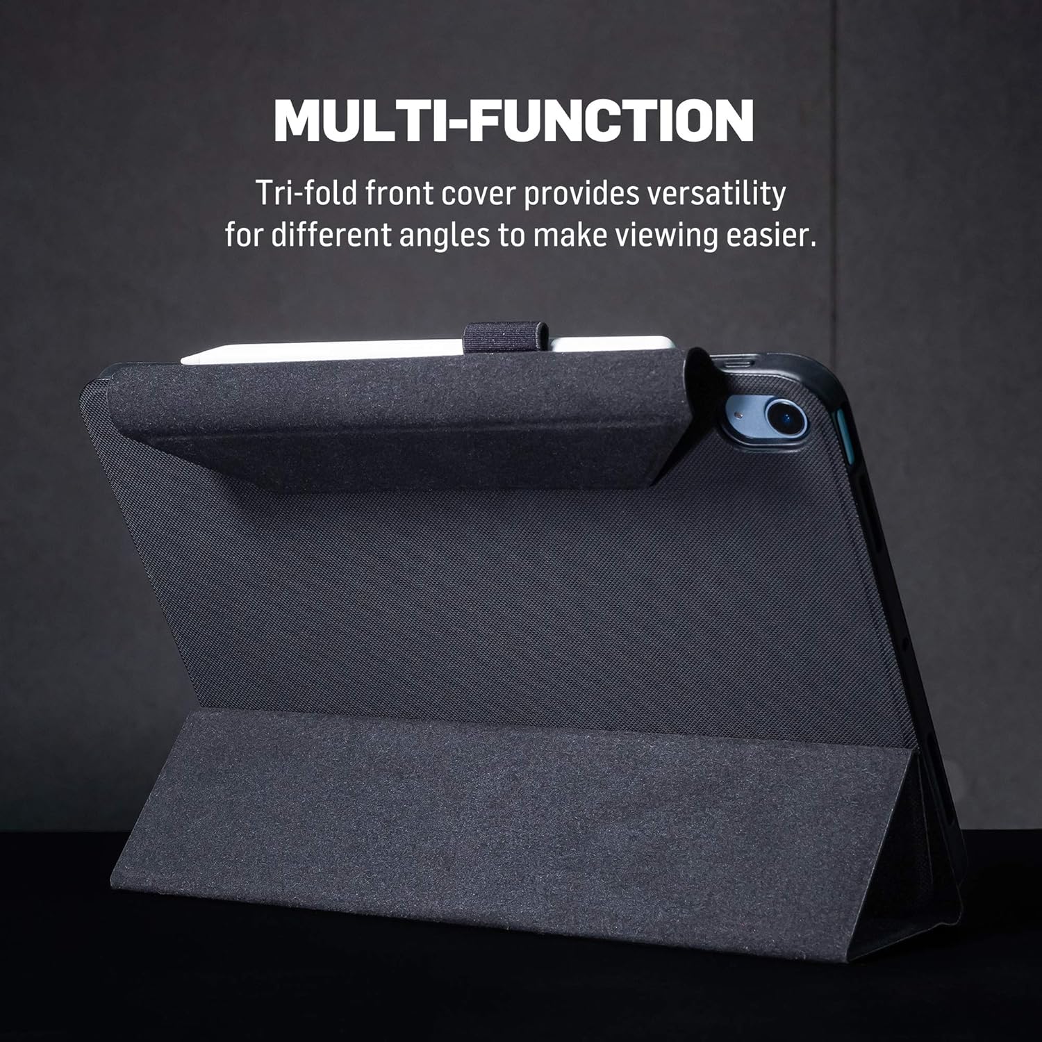 Adonit iPad 10.2 Case 2021 iPad 9th Generation / 2020 iPad 8th Gen / 2019 iPad 7th Gen Protective, Magnetic Stand Hard Shell, Sleep/Wake Smart Cover Case with Pencil Holder for iPad 10.2 Inch -Black