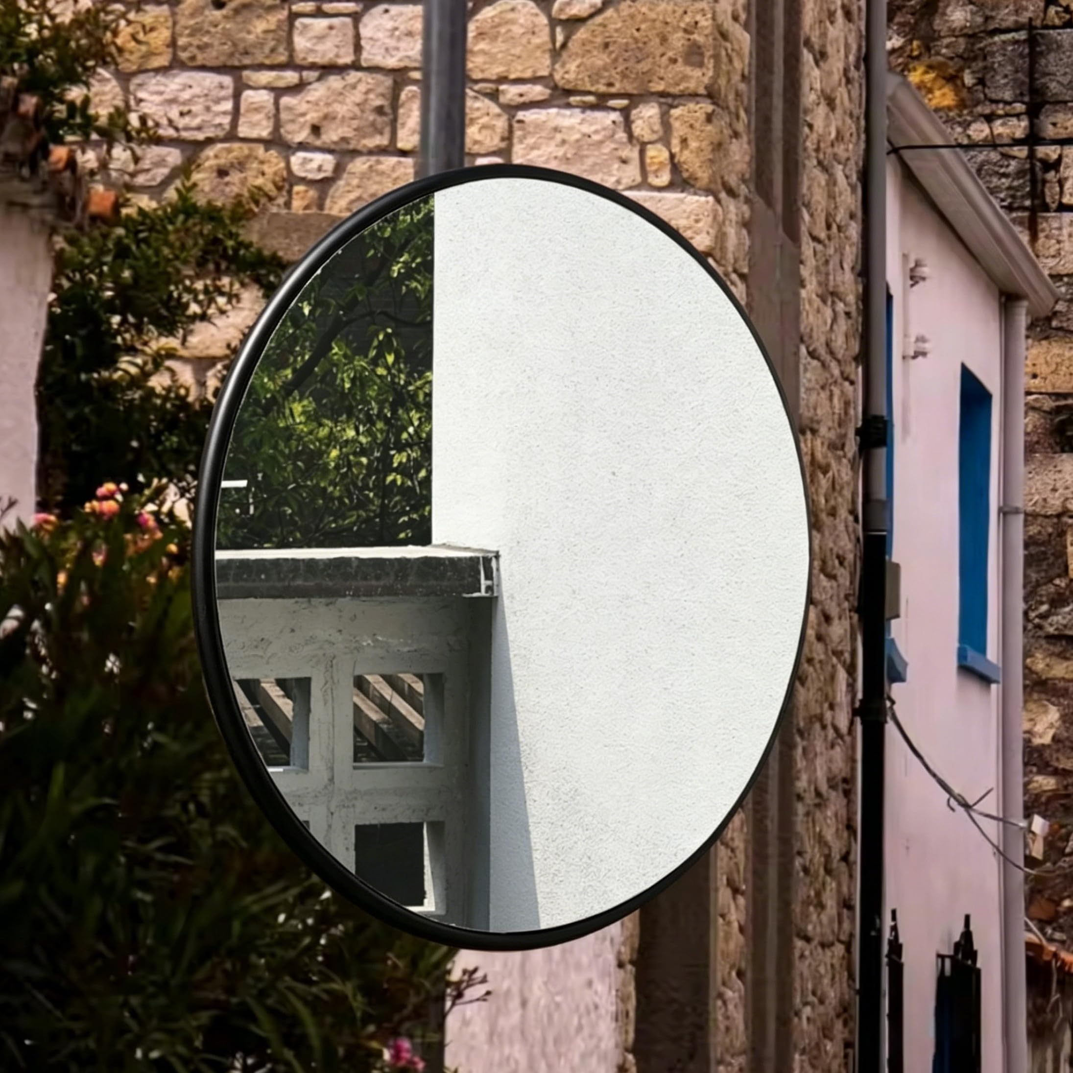 Specchio convesso, Specchio grandangolare per garage Specchi curvi per punti ciechi regolabili per garage, ingressi, 24 pollici