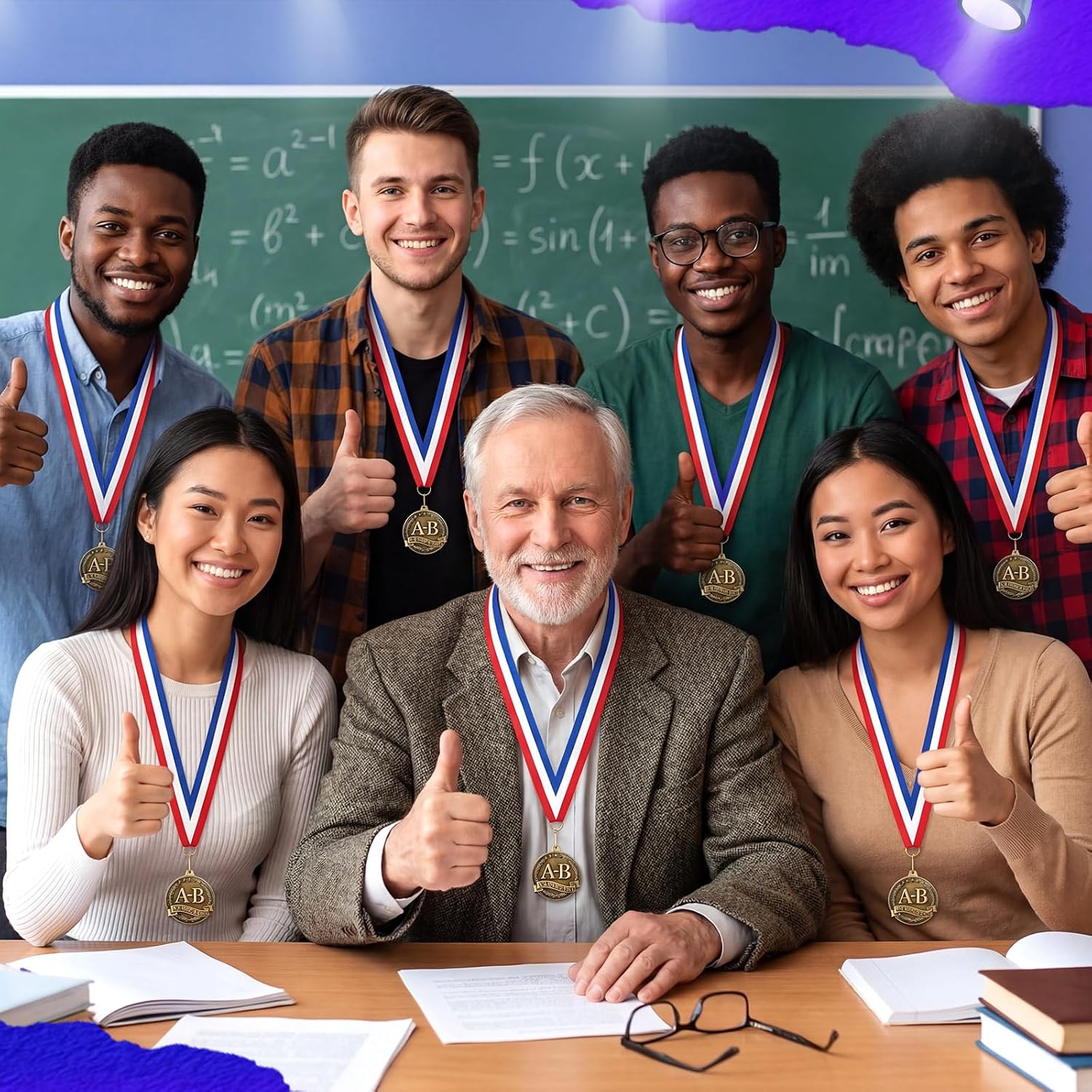 AmazingSpark 12/30/50/100 2" Metal Graduation Award Medals Bulk with Neck Ribbon Gold Honor Recognition Winner Medals Trophy Award Prize Gift for Grad Ceremony Event Competition
