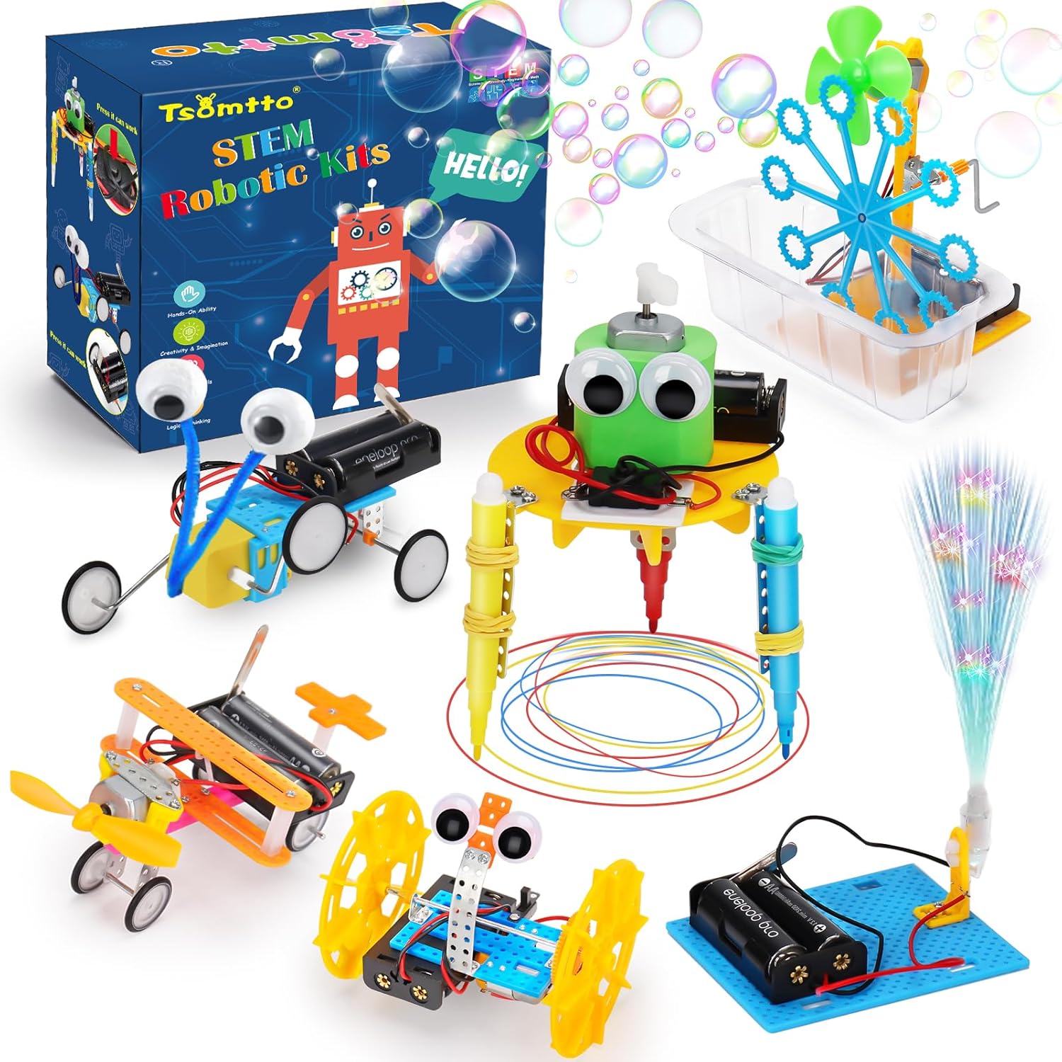 Amazon.com: STEM Science Robotics Kit 6 Set Electronic Science ...