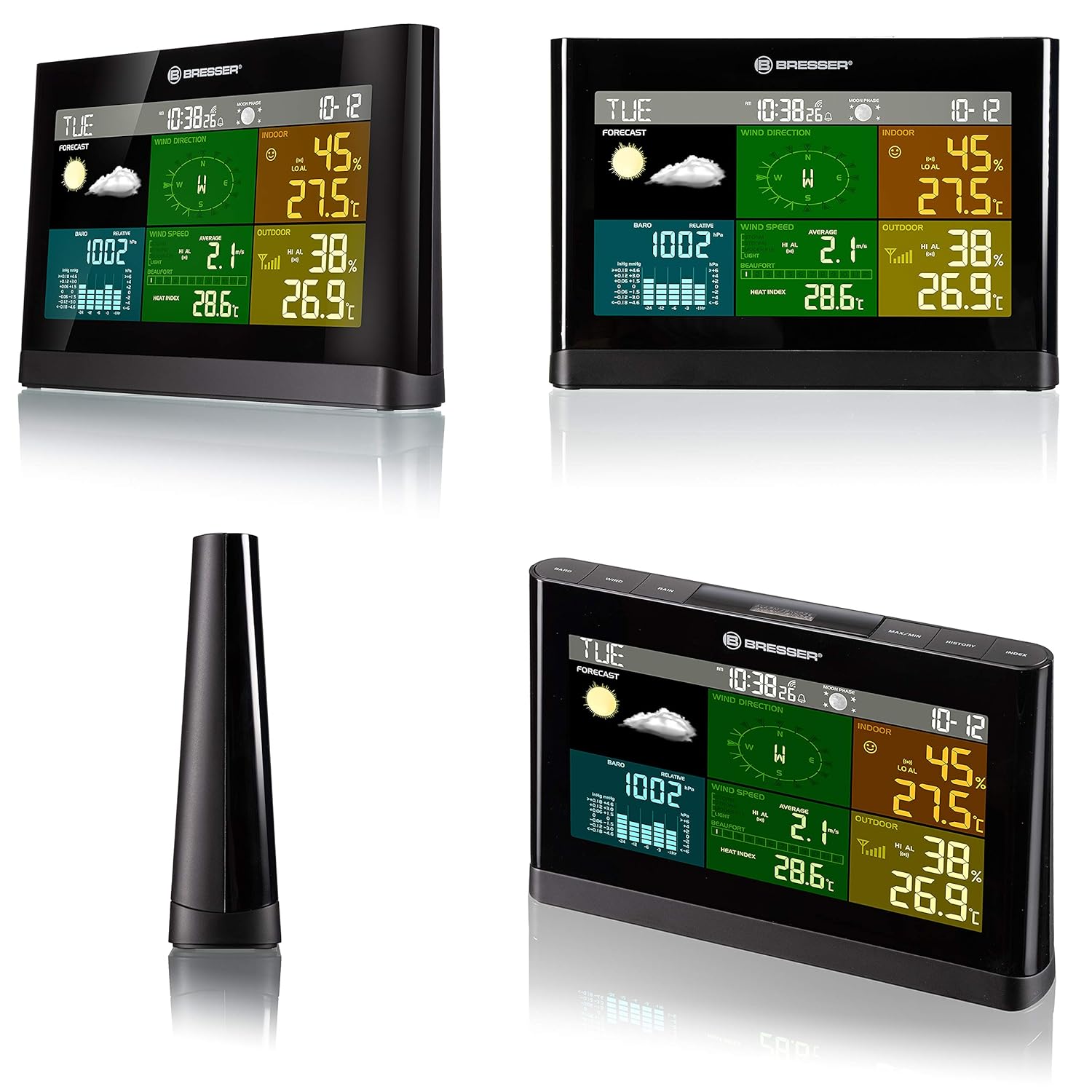 BRESSER 7002550CM3000 Weather Station, Black, 20.3 x 13.7 x 3.8 cm