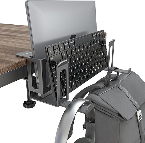 NODOCA Almacenamiento de 2 ranuras para computadora portátil, soporte vertical para computadora portátil, soporte vertical para MacBook, con soporte