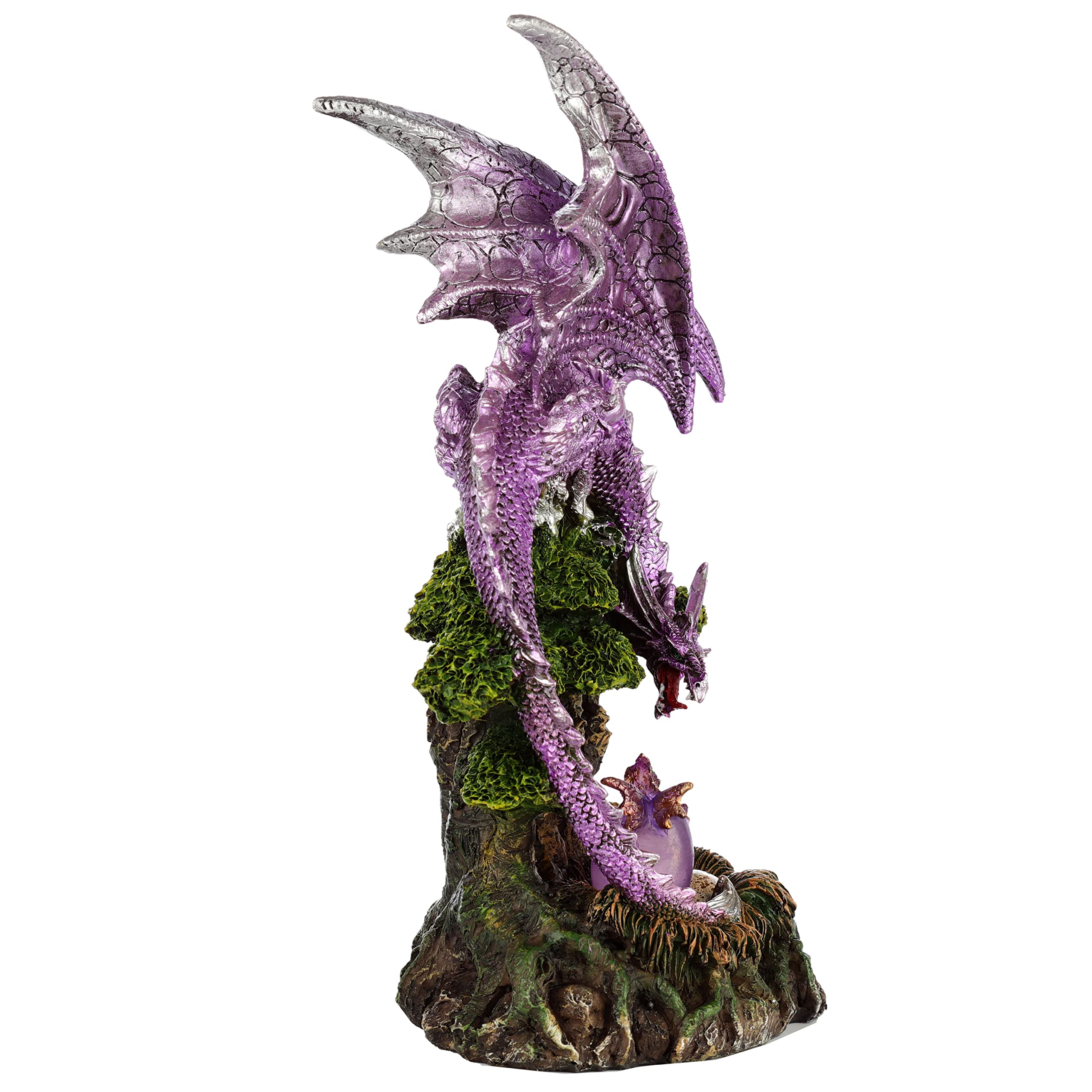 Puckator Statua Madre Drago dell'Albero della Vita con LED - Drago della Leggenda Oscura