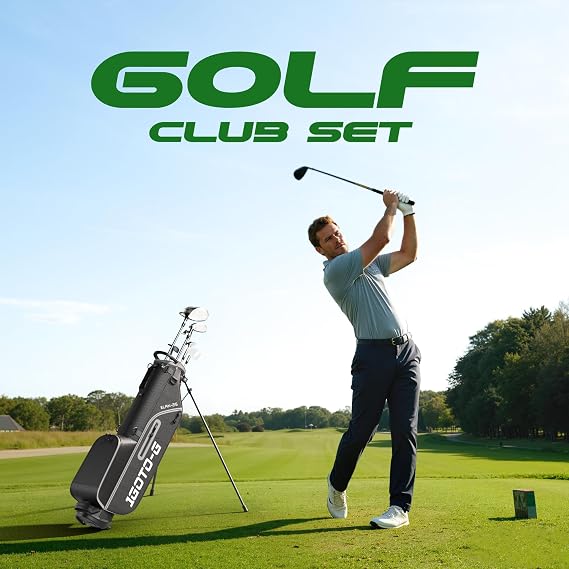 8 Pieces Golf Clubs Set for Men & Women - Complete Golf Clubs Full Set Includes 1# Drive, 5# Hybrid, 5# 7# 9# PW# Irons and Putter