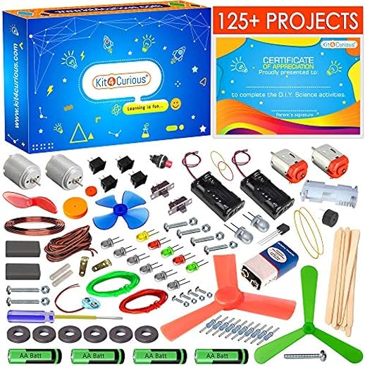 kit4curious 125 projects diy activity science electronics starter mega kit with user guide- Multi color