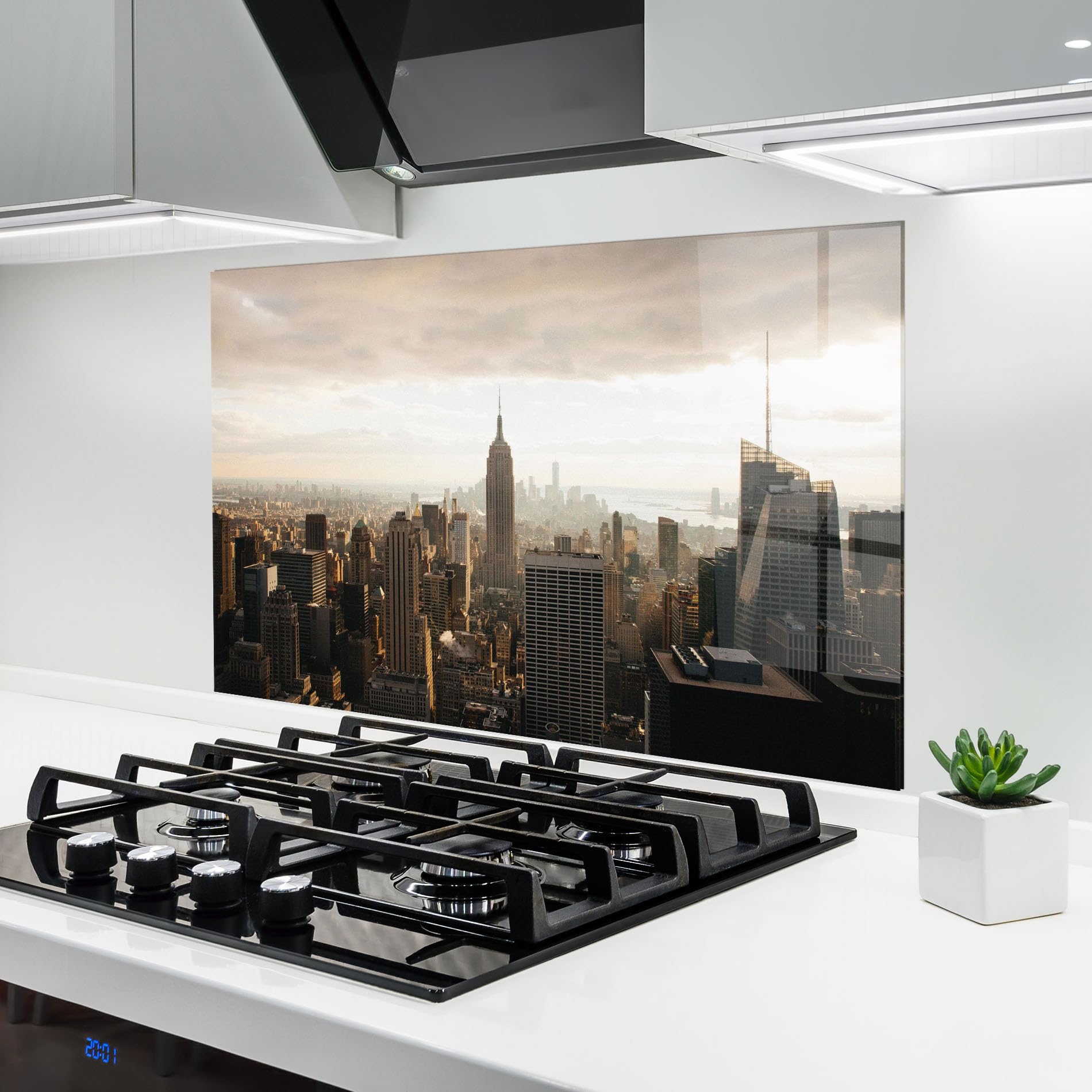 Crédence de cuisine en verre trempé 60x100 cm | Revêtement mural et plaque de protection