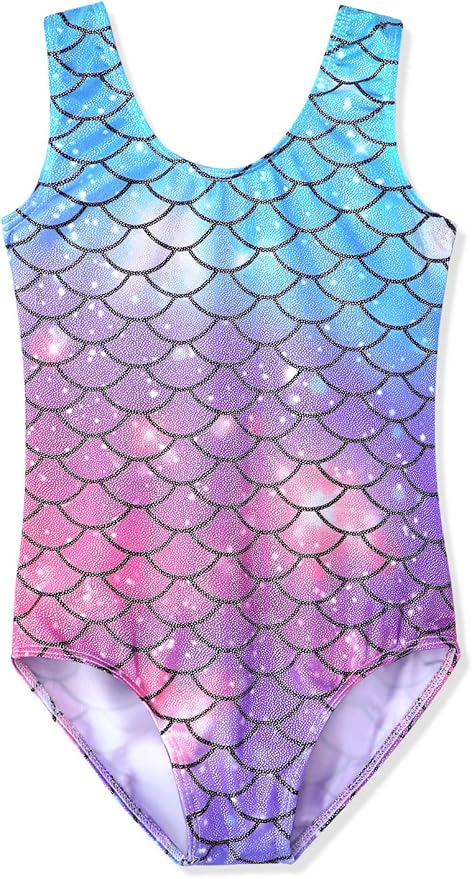 HOZIY Gymnastics Leotards for Girls Toddlers Kids Sleeveless Tumbling Outfits for Dance Print