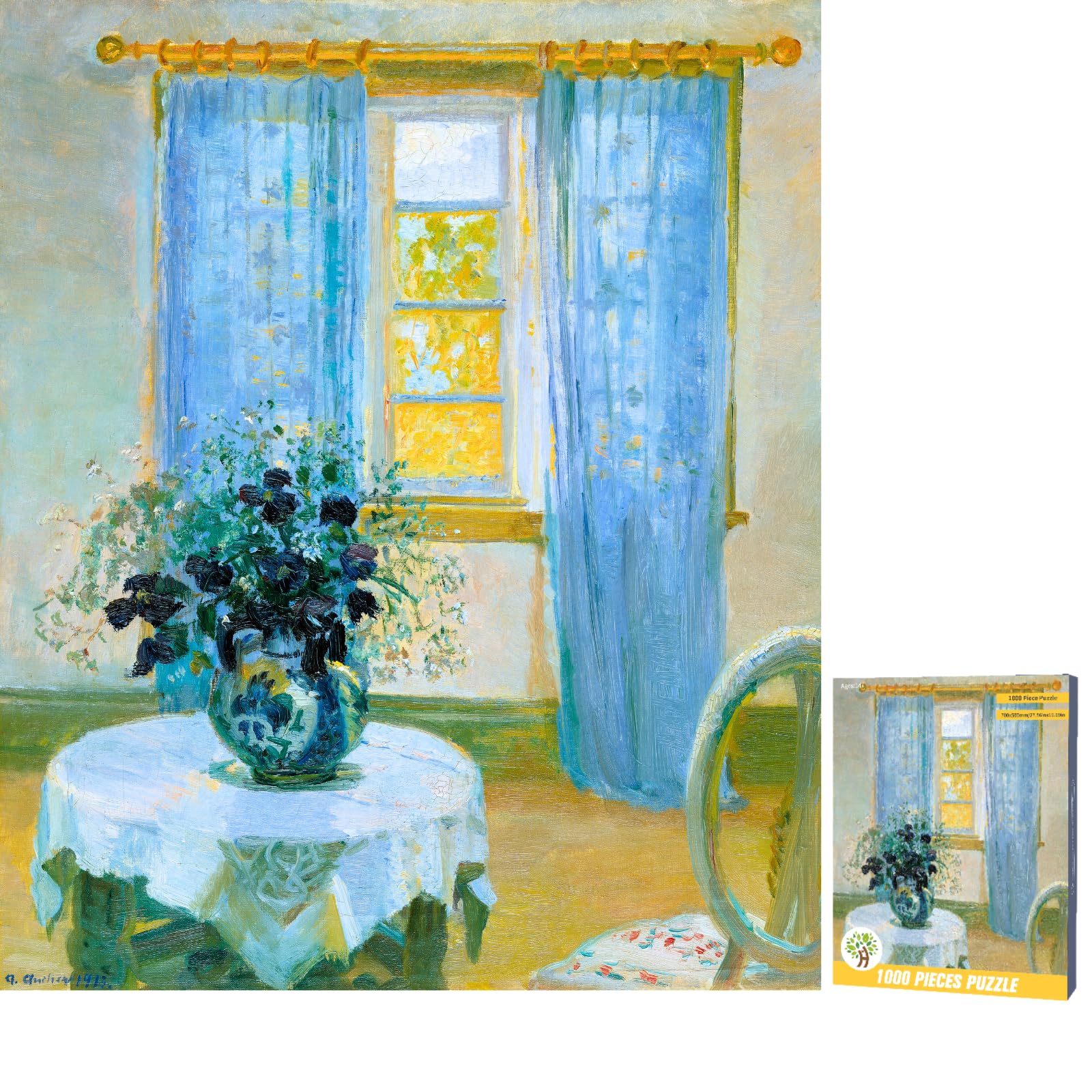 Vetheuil in Winter by Claude Monet Jigsaw Puzzle 1000 Pieces Art Puzzles for Adult Museum Collection Famous Paintings (Interior with Clematis) — image 1