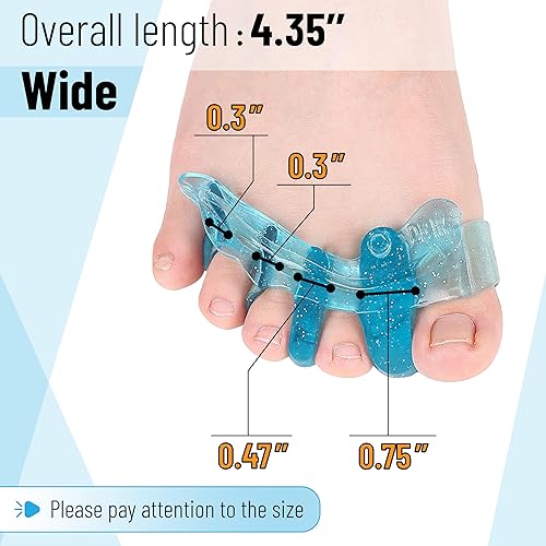 Miniatura 2 de DR. JK- Separador de dedos de gel ToePal, ancho, 1 par, espaciadores de dedos, alisador de dedos, enderezador de dedos de martillo, esparcidor de