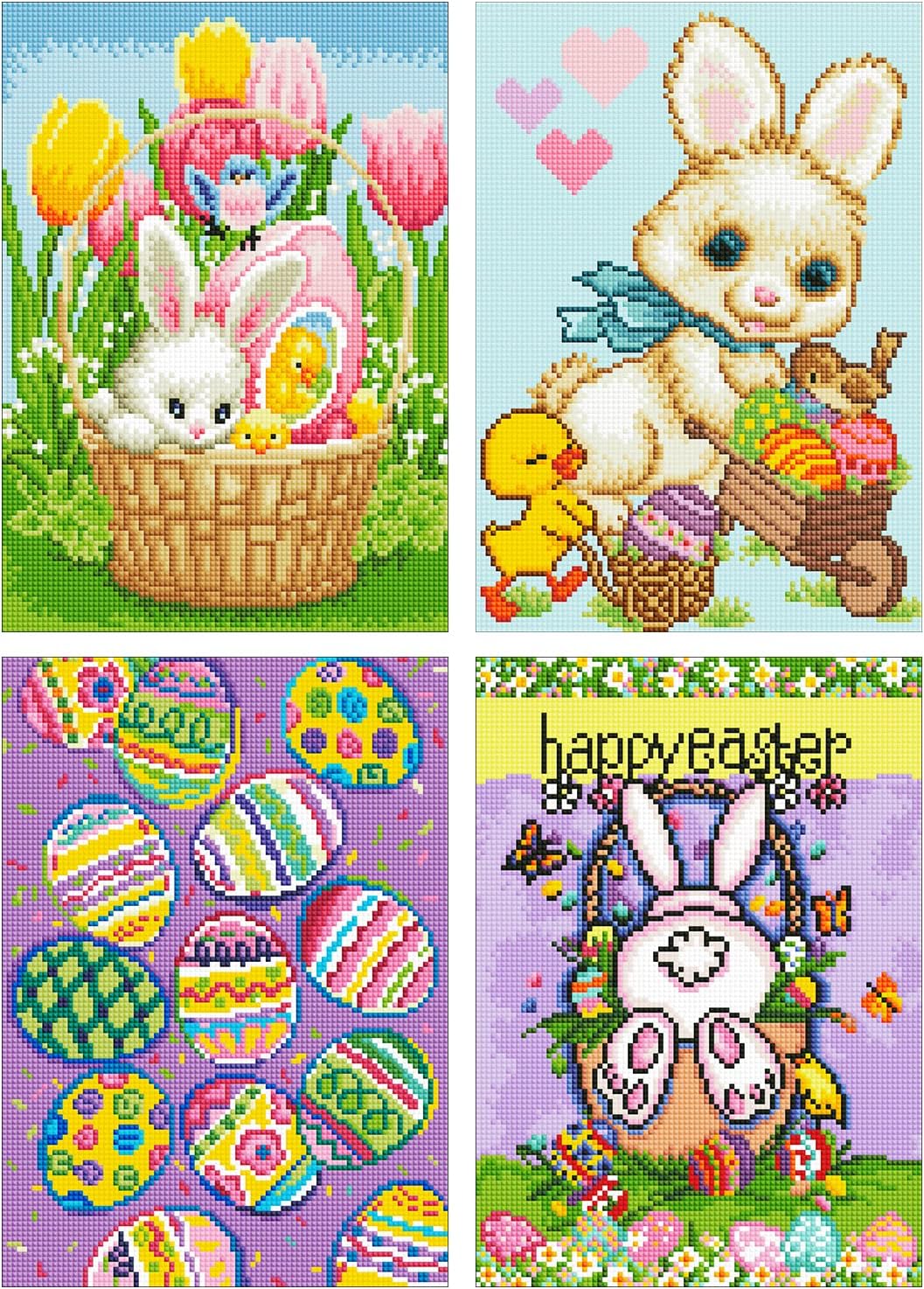 4pc/Set 5D Diamond Painting Kits Easter Bunny Diamond Painting Easter