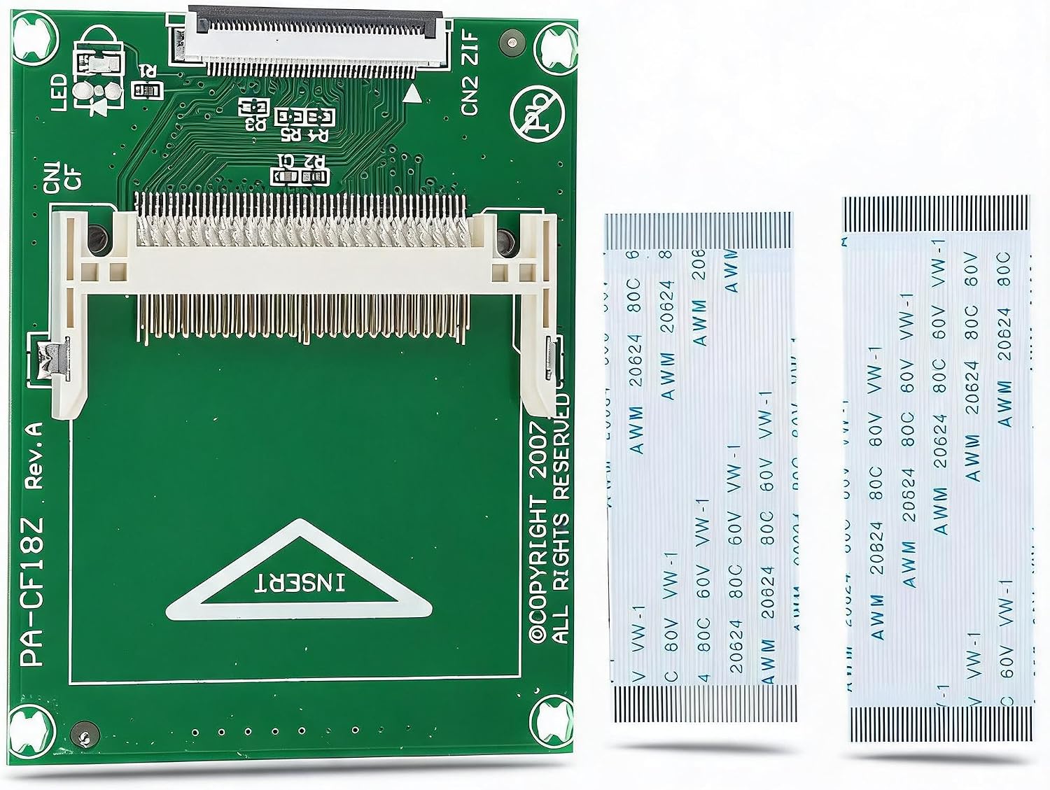 Zopsc CF Card to ZIF CE Adapter Card, 1.8 inch 50 Pin Compact Flash CF Memory Card to ZIF/CE Adapter, SSD Adapter Card, No Noise and Low Temperature.