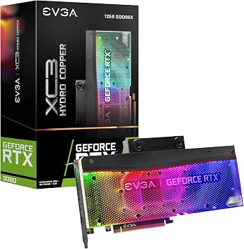 EVGA GeForce RTX 3080 12GB XC3 Ultra Hydro Copper Gaming, 12G-P5-4869-KL, 12GB GDDR6X, ARGB LED, Metal Backplate, LHR
