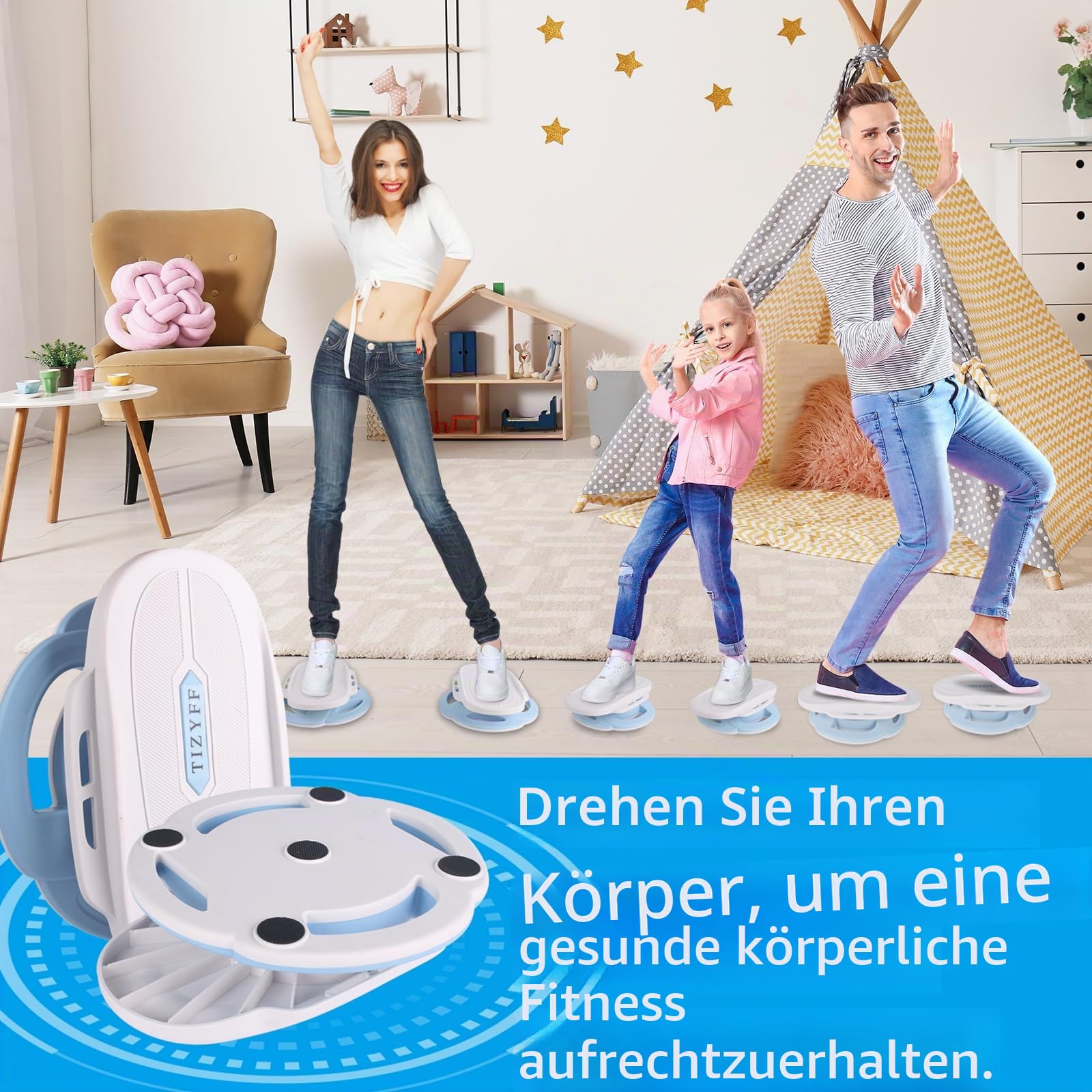 Taillentwister, TIZYFF Sportgeräte zuhause Twist-Waist Disc Board Balancer Geräuschloses Board für Taille, Arme, Beine, Hüften-Übungen, Fitness Indoor/Outdoor.…
