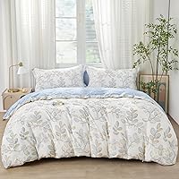 Vista 58 de SAPHREAS Juego de funda de edredón, 100% algodón extrasuave, tamaño individual, lavanda, 2 piezas, 1 funda de edredón de 68 x 90 pulgadas con Crema