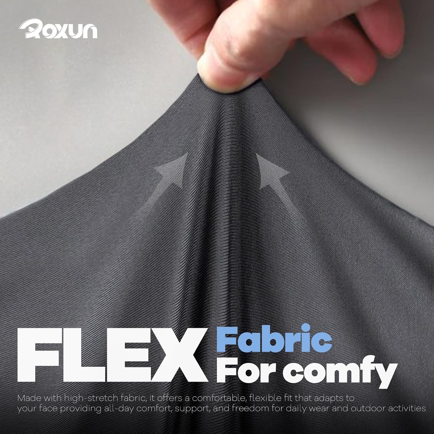 ROXUN 4 Pack Neck Gaiter, Cooling Breathable Face Mask UV Protection Scarf Hiking Bandana for Men/Women