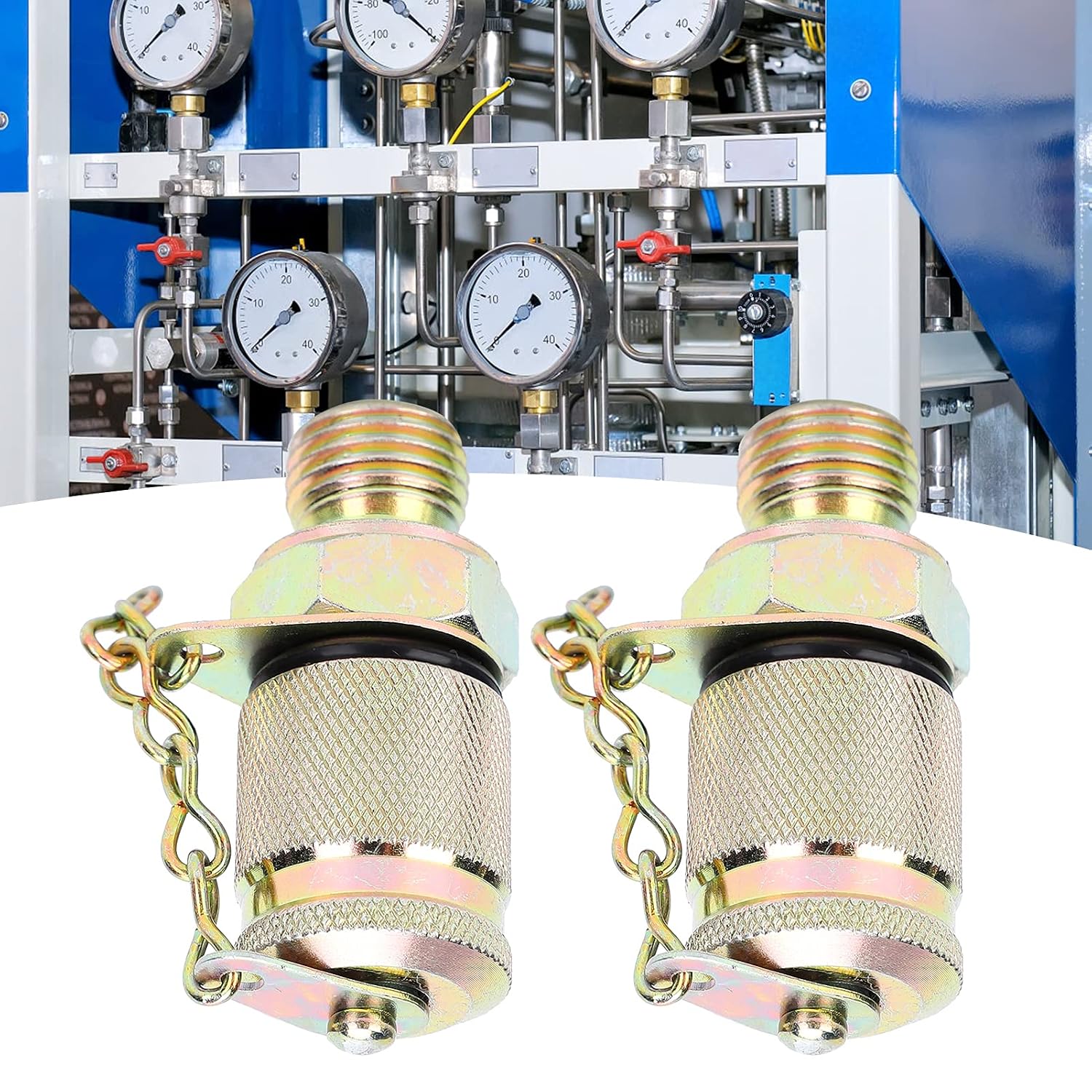 2Pcs Hydraulic Pressure Test Coupling Kit, High Pressure Hose Fitting Measuring Point Coupling Tool for Lubrication, Exhaust, Hydraulic System Pressure Detection and Sampling(1/4in?M16 x 2)