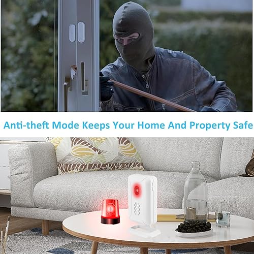 Miniatura 4 de GREENCYCLE Alarma de puerta abierta con receptor portátil, alarma inalámbrica de puerta a batería, timbre de puerta inalámbrico, rango de 600 pies,