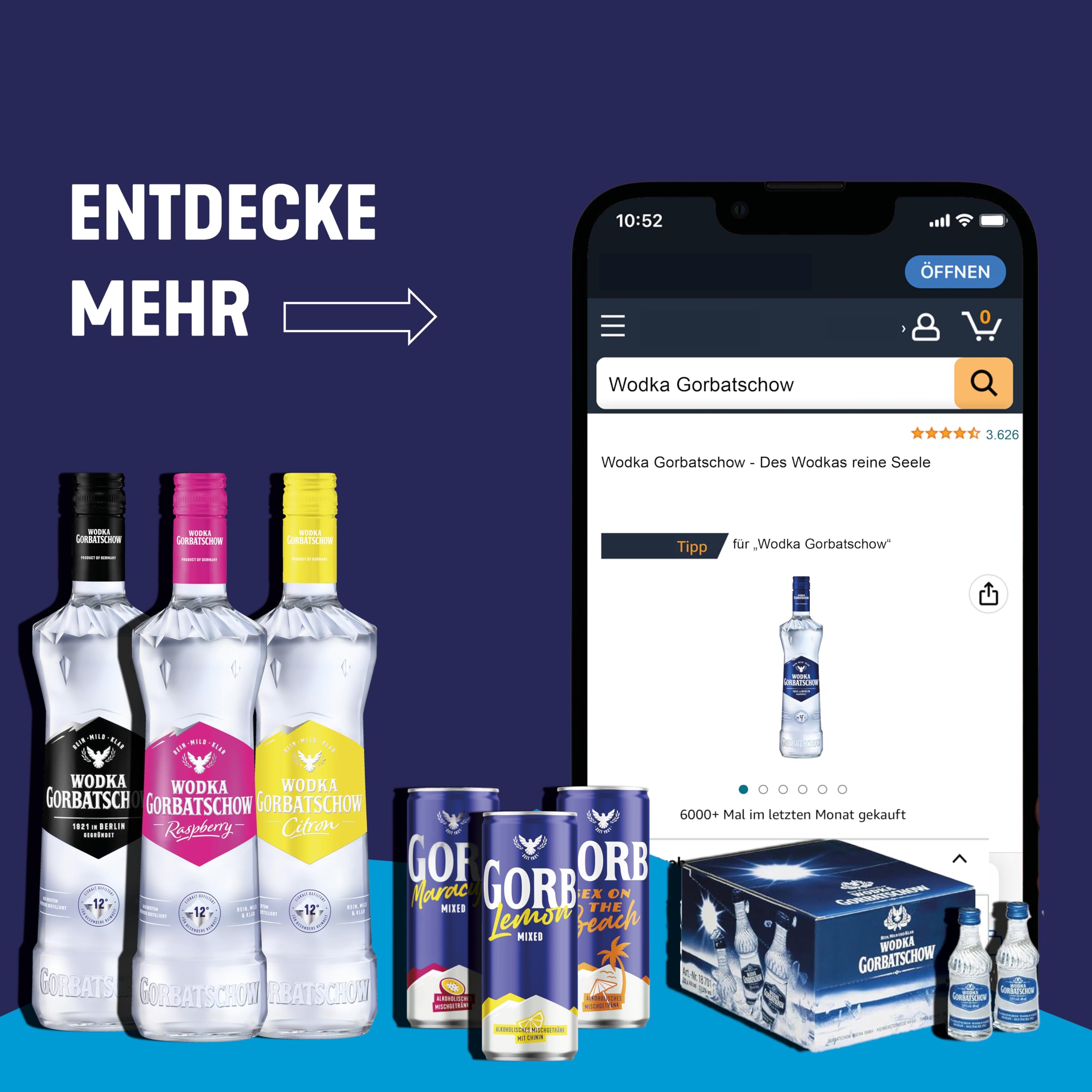 Wodka Gorbatschow 37,5 Prozent vol. (1 x 0,7 l) Premium Vodka - absolute Reinheit und Klarheit, milder Geschmack, ideal als Longdrink, im Cocktail oder als Shot