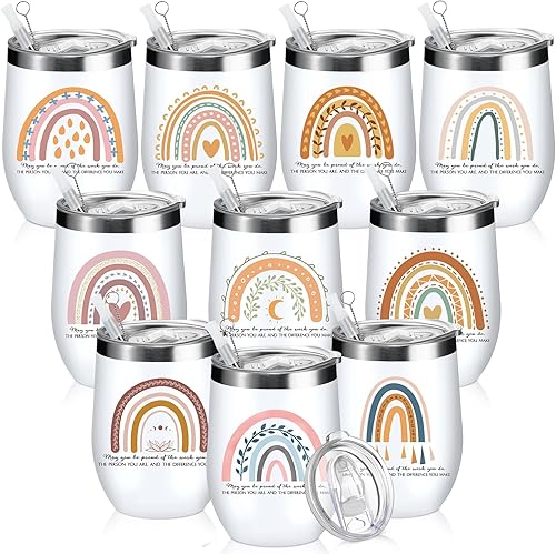 Miniatura 8 de Sieral 30 piezas de regalos inspiradores de agradecimiento a los empleados May You Be Proud Cup de 12 oz taza de arco iris aislada de acero