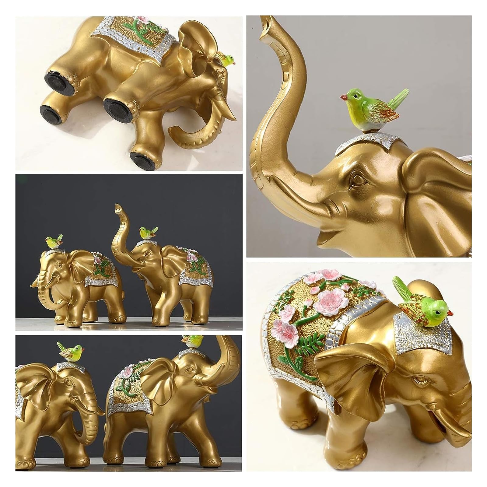 Regali Portafortuna Scultura da Tavolo Elefante Cinese Decorazione Fortuna Feng Shui Coppia di Elefanti Soggiorno Ufficio Scrivania Statua di Elefante Decorazione Apertura Inaugu