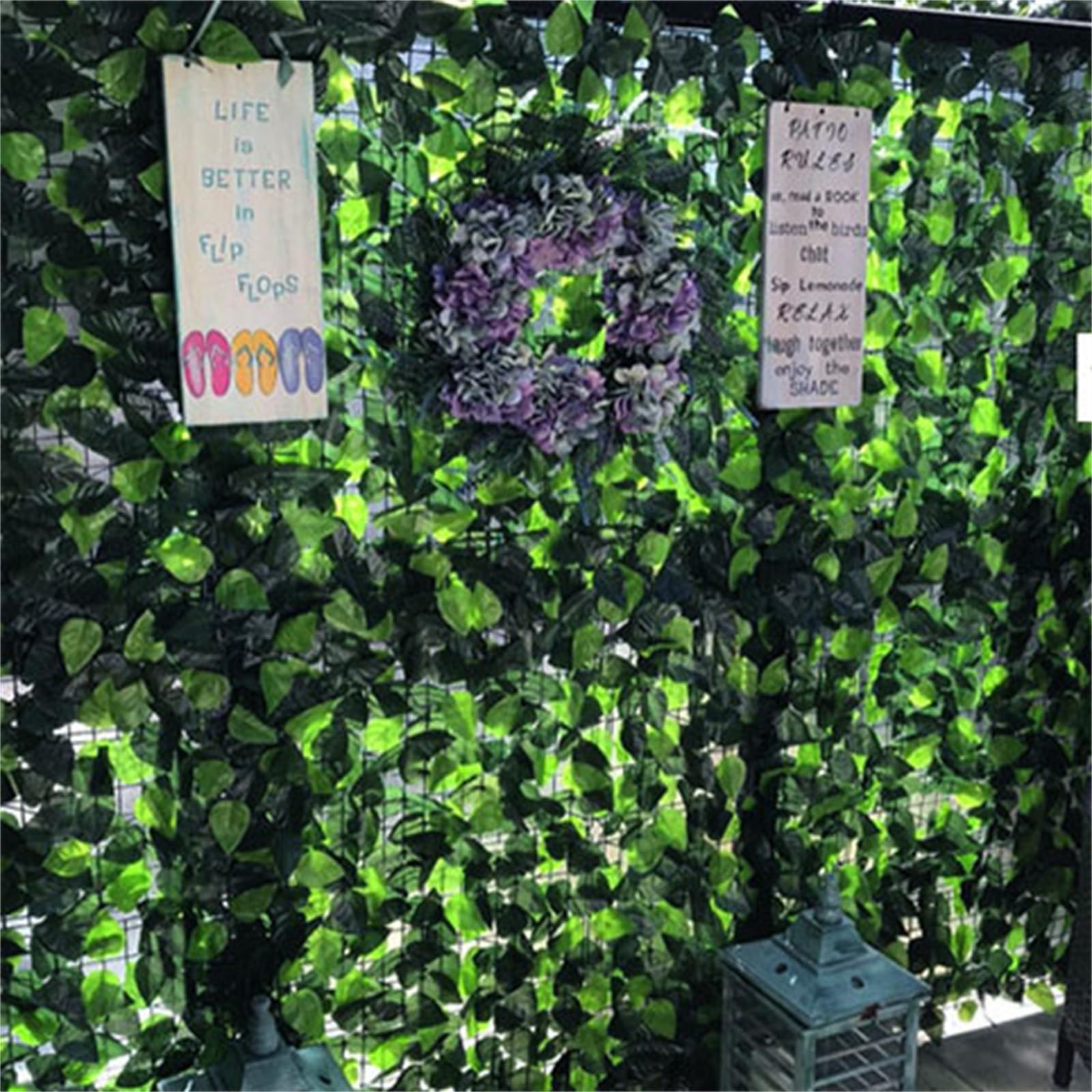 Brise-vue de jardin en lierre artificiel - 100 x 200 cm - Plusieurs tailles - Clôture de lierre vert avec connexion renforcée - Haies artificielles avec feuilles de vigne (100 x 200 cm, 1)