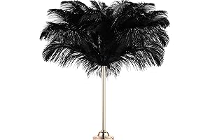 30 Pcs 18-20 Inch Large Natural Black Ostrich Feathers Bulk