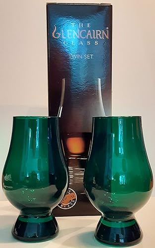 GLENCAIRN VIDRIO WHISKY VERDE, JUEGO DE 2 EN CAJA DE REGALO DOBLE