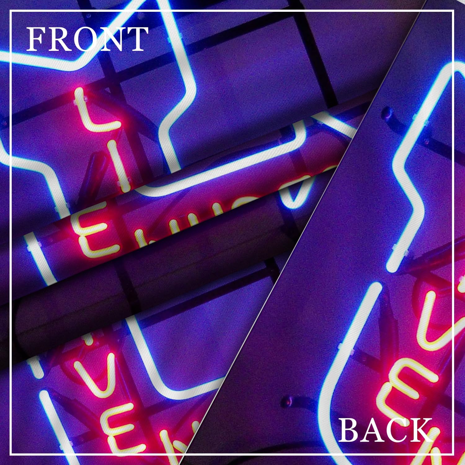 Funny Short Curtains, Blackout Thermal Small Curtains for Windows Kitchen Cafe Bedroom, Neon Sign Blue Decor Rod Pocket Window Curtains 2 Panels Set, 36" W x 63" L