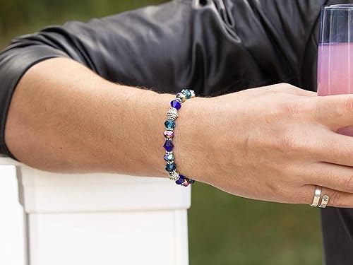 Miniatura 9 de STRETCH Medical Alert Bracelet, Interchangeable Replacement Medical ID Bracelet, ID TAG NOT INCLUDED, Crystals (World Tour - TealBlue, Average (5.5