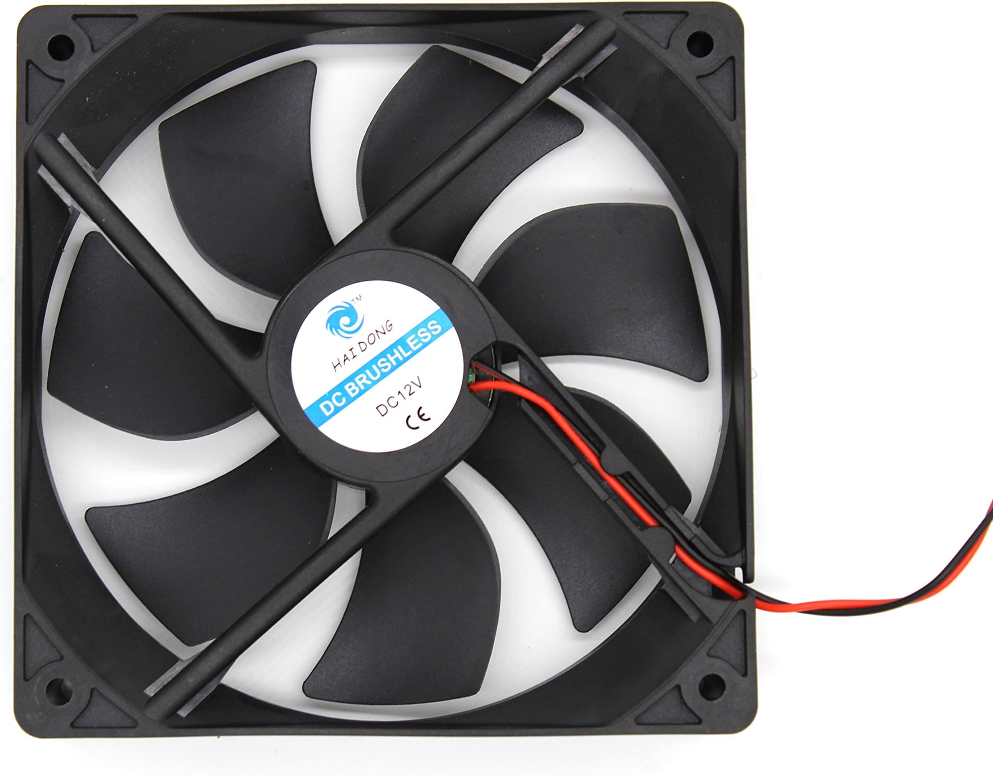 DC 12V 120mmx120mmx25mm 7 Vanes PC CPU Computer Cooling Fan w Metal Finger Guard