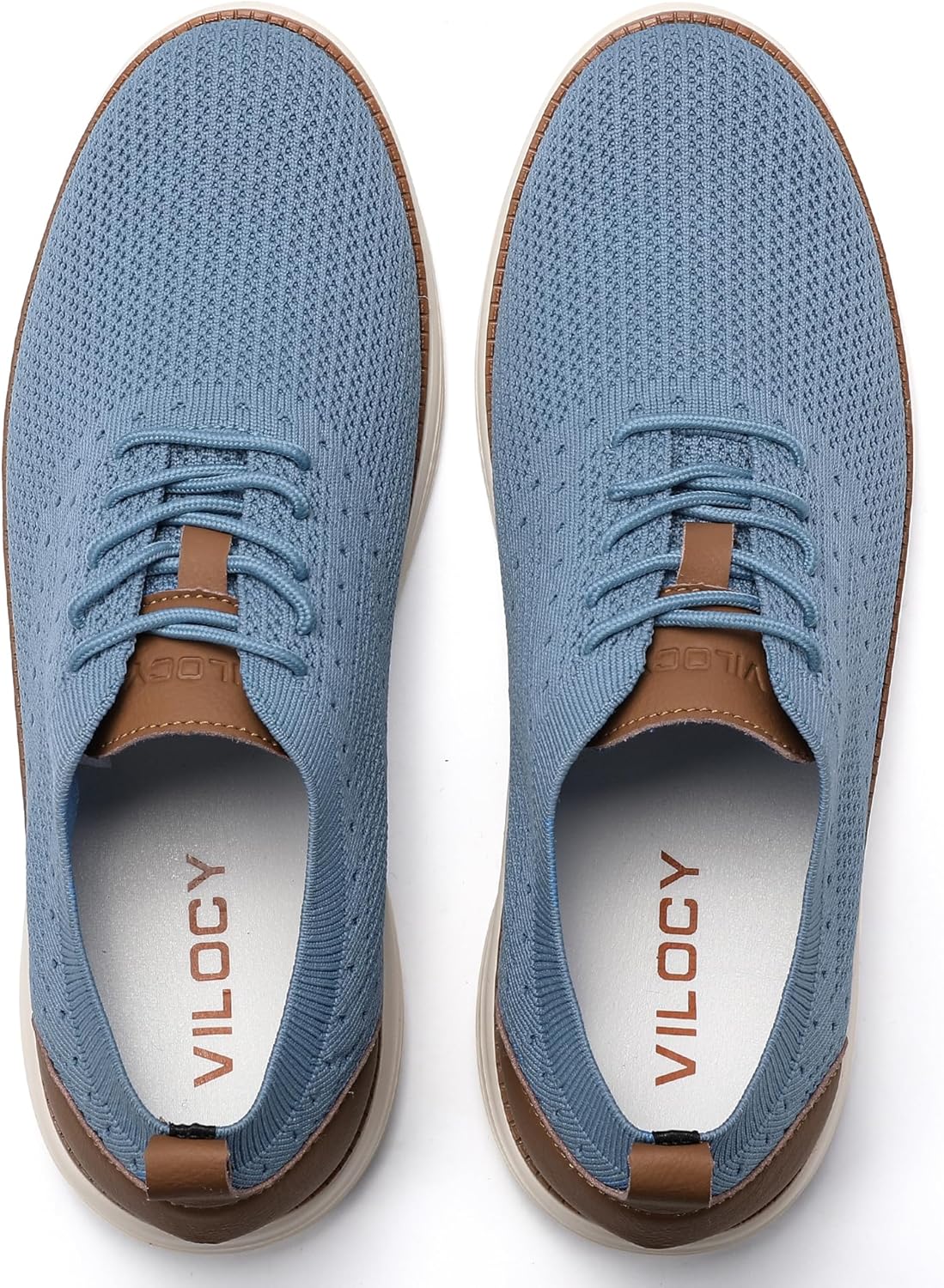 VILOCY Men's Casual Dress Sneakers Lace-Up Oxfords Business Mesh Breathable Walking Shoes Tennis Comfortable - Image 7