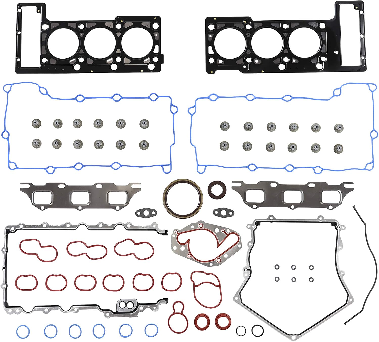 DNJ FGS1040 Full Gasket Set for 1998-2000 Chrysler Dodge Concorde Intrepid 2.7L V6 24V DOHC 2736cc