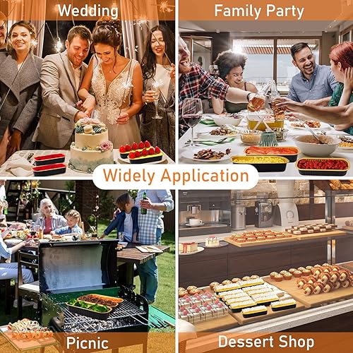 Miniatura 6 de Mini moldes para tartas con tapas, mini moldes para pan de 6.8 onzas con tapas, papel de aluminio, mini moldes para hornear panes, 100 piezas