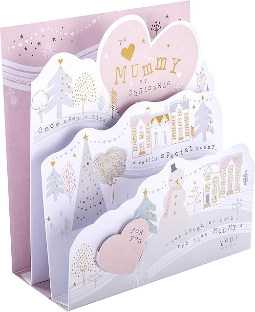 Hallmark Christmas Card for Mummy - Cute 3D Pop Up Winter Scene Design