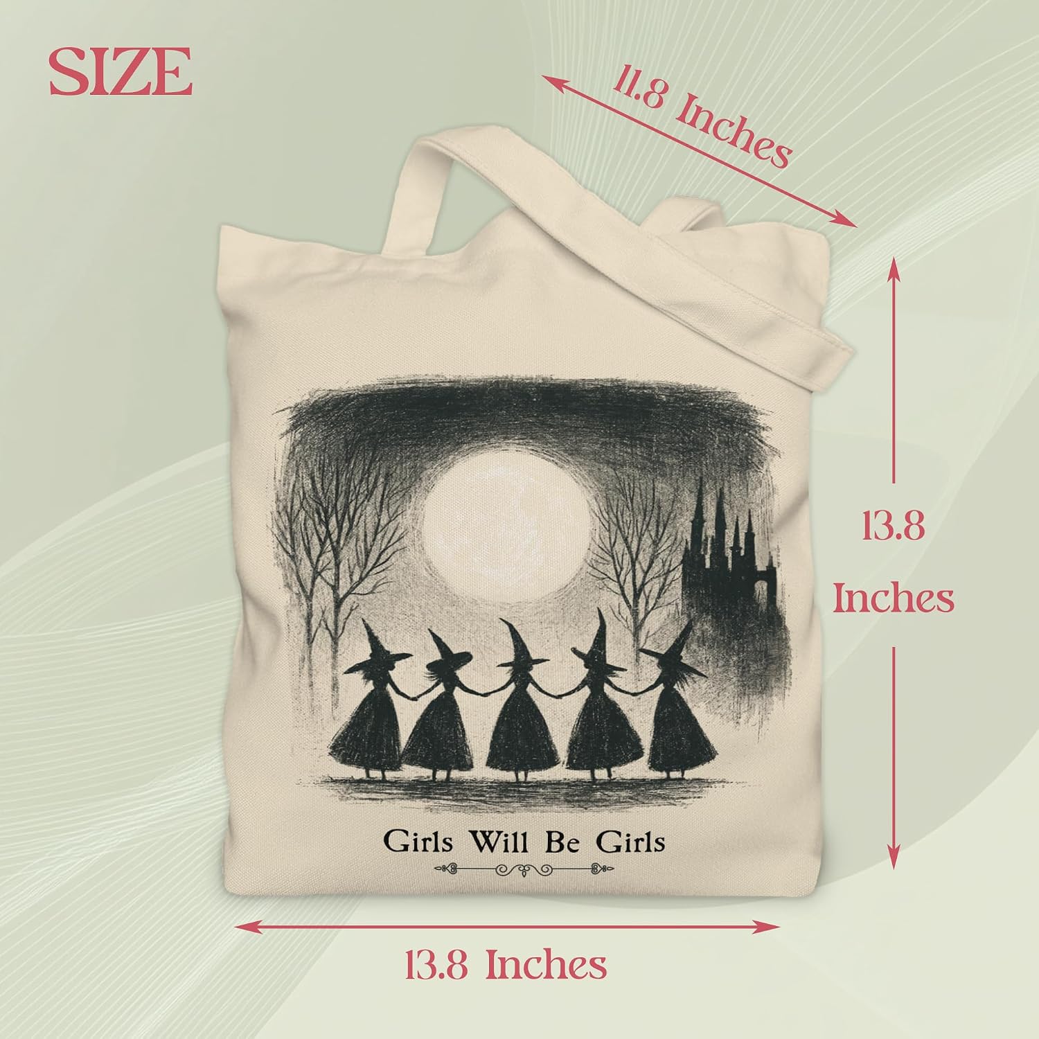 Aesthetic Halloween Witchy Tote Bag for Women
