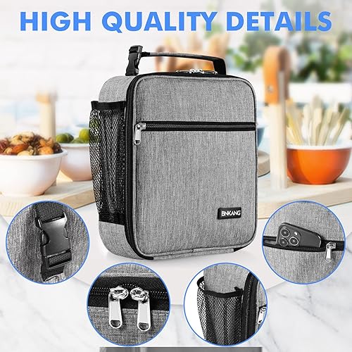 Miniatura 10 de BNKANG Lonchera con aislamiento bolsa de almuerzo aislada duradera bolsa de almuerzo reutilizable para adultos lonchera para adultos hombres y