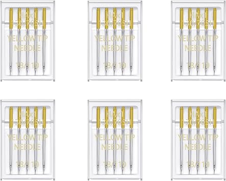 Bequilter 30Pcs Universal Sewing Machine Needles 6 Pack Regular Point Needle Compatible with Singer, Brother and Other Home Sewing Machines 110/18