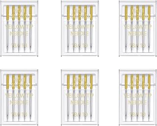 Bequilter 30Pcs Universal Sewing Machine Needles 6 Pack Regular Point Needle Compatible with Singer, Brother and Other Home Sewing Machines (110/18)