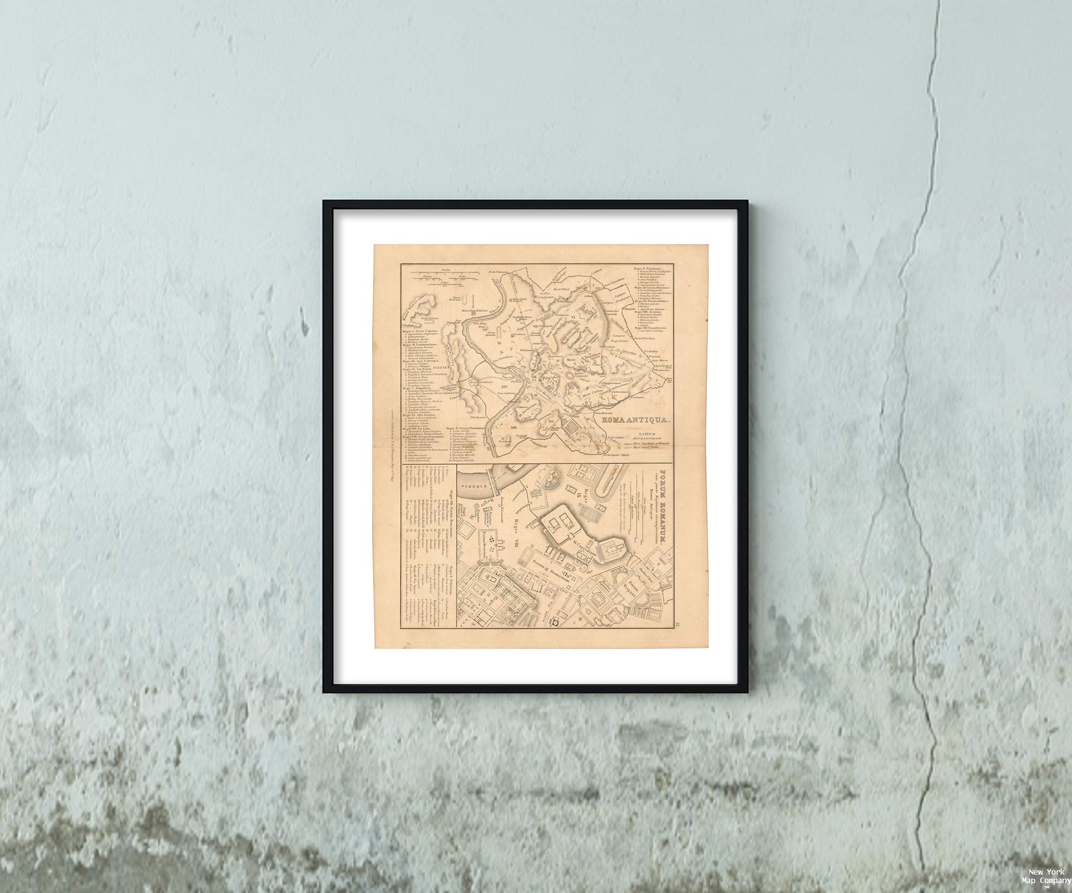 Map: First Classical Atlas, Ancient Rome 1849 City | Vintage Fine Art Reproduction | Size: 20x24