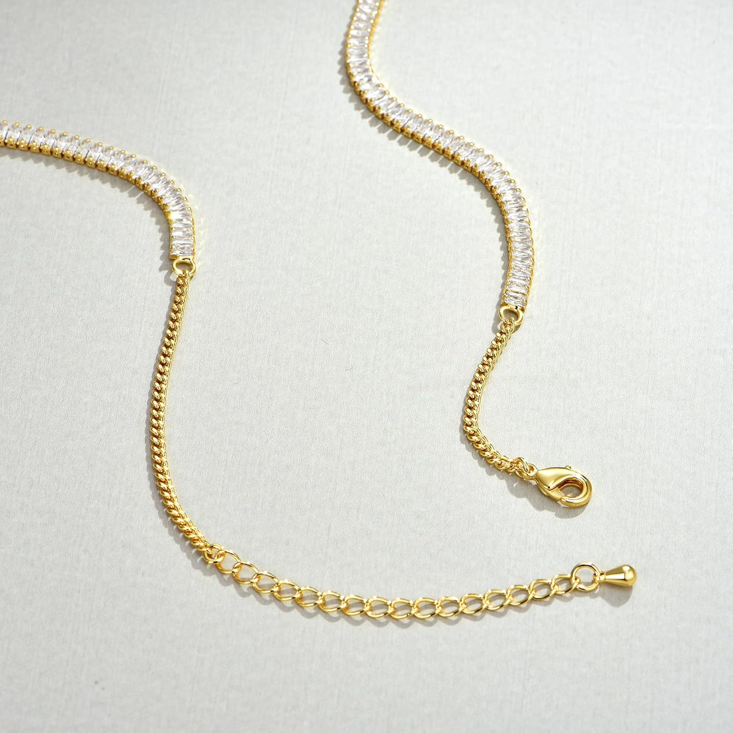 Natural Freshwater Baroque Pearl Necklace 14K Gold Plated Dainty Choker Necklace for Women Girls Snake Chain/Cuban Link/Paperclip/Ball Beaded Chain/Tennis Chain Fashion Jewelry for Gift - Image 6