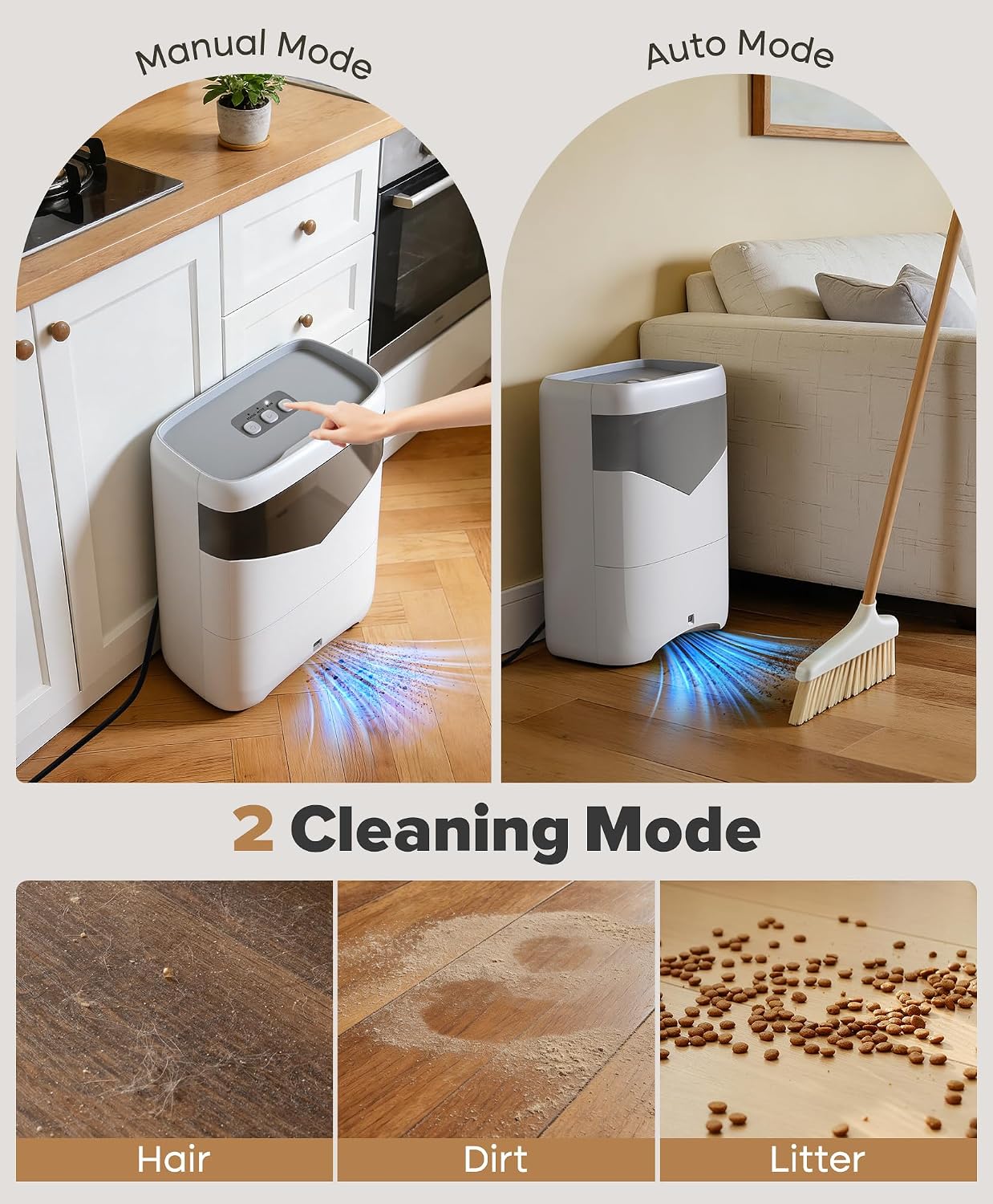 Touchless Vacuum Automatic Dustpan, Bagless, 20Kpa Suction & Auto Sensors