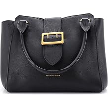 Pre-Loved Buckle Tote Leather Medium, Black