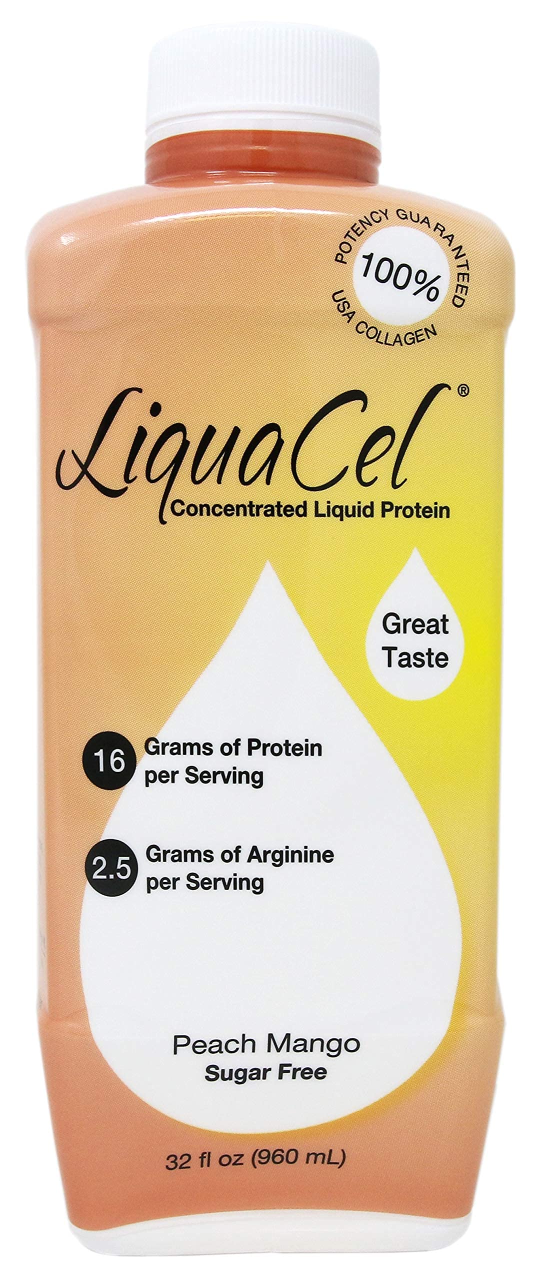 Global Health Products Liquacel Liquid Protein Sugar Free Peach Mango 1 X 32oz Bottle, Set of 2
