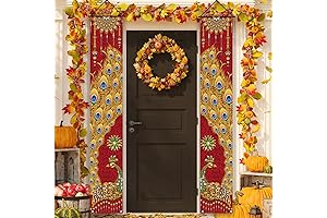Happy Diwali Porch Banner Indian Diwali Peacock Front Porch Welcome Sign Deepawali...