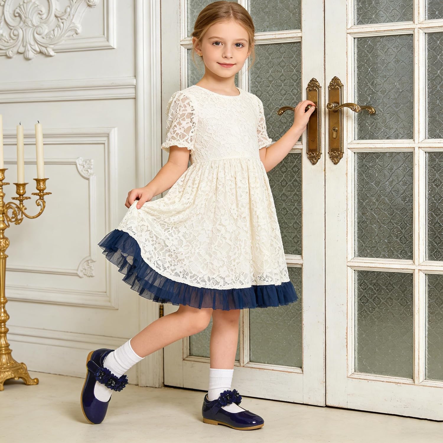 Flaryzone Toddler/Little Girls' Ballerina Flat Mary Jane Princess Dress Shoes - Wedding School Party - Image 2