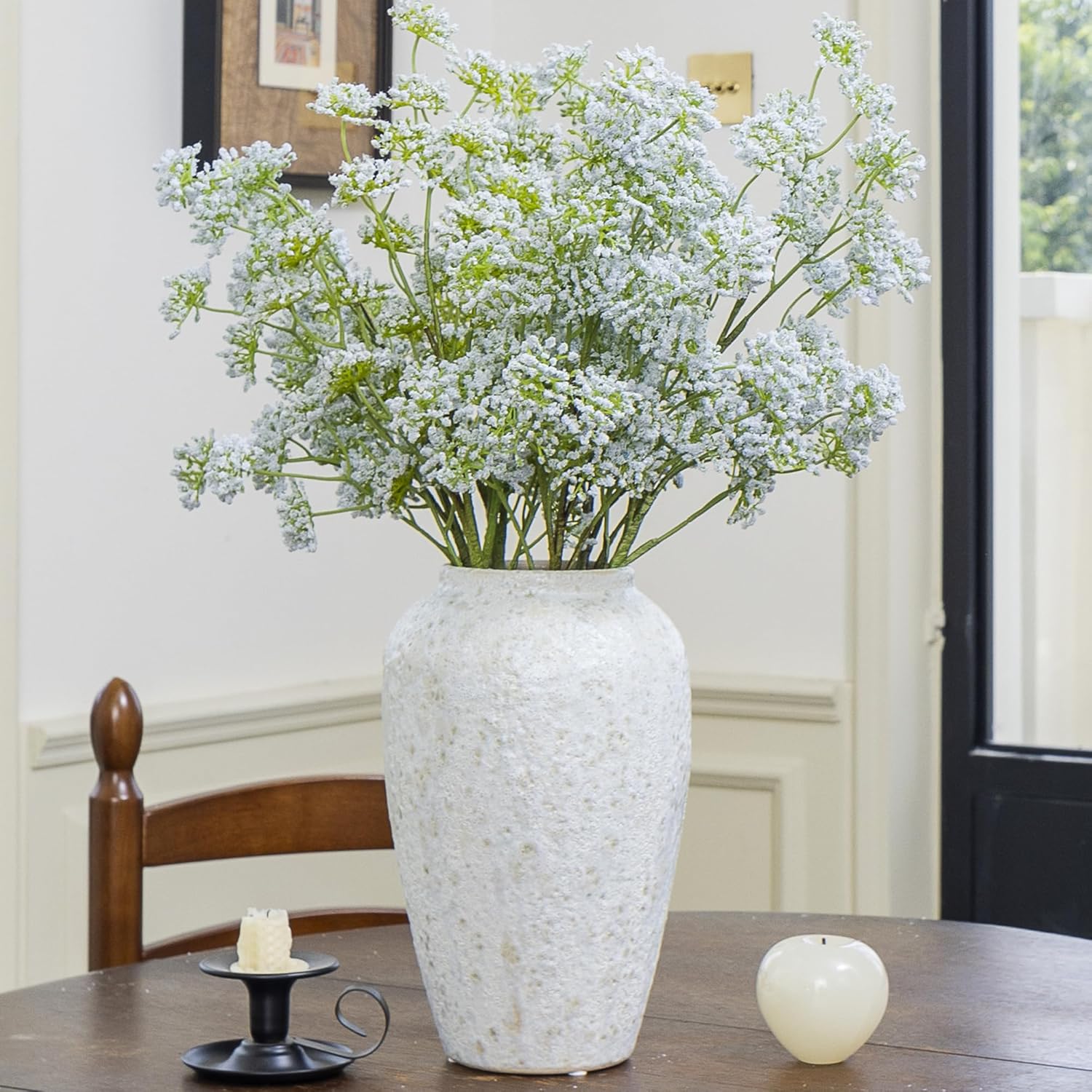 Green Moon 6PCS Realistic Artificial Baby Breath Flowers Stems Bulk for Vase - 24.5”, Light Blue Gypsophila Flower Faux Branches for DIY Bouquet Table Centerpieces Kitchen Dinning Room Home Decor